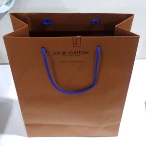 Louis Vuitton Brown & Blue Drawstring Paper, Shopping, Gift Bag – 10x13.25x4.5"